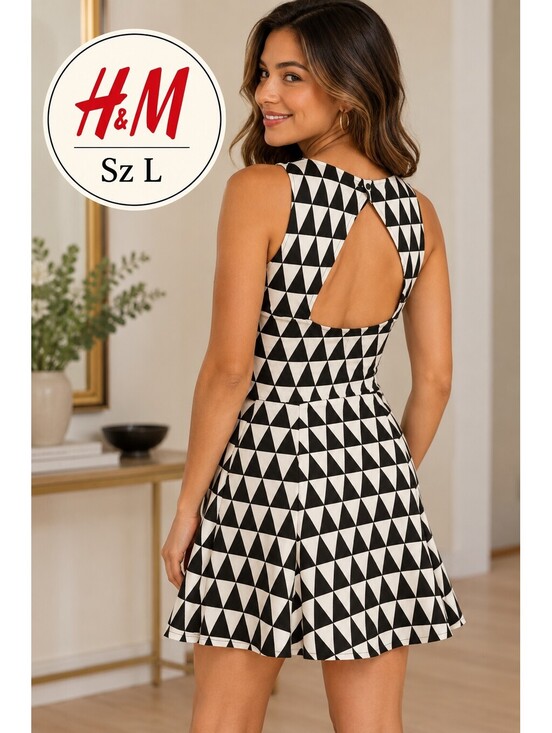 H&M Dresses & Skirts - H&M | Sz L | Geometric Sleeveless Fit & Flare Dress